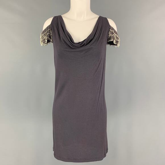 JOHN RICHMOND Size 6 Purple Rayon Wool Safety Pin Tank Dress - Picture 1 of 5